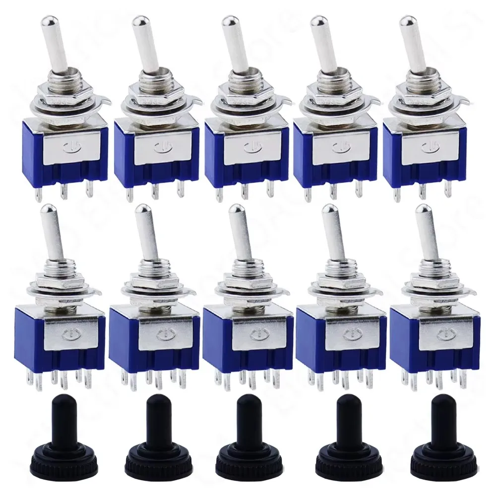 Interruptor de palanca con tapa, mecanismo DPDT con encendido/apagado impermeable, disponible MTS-102, 103, MTS-202, 203, botón 6