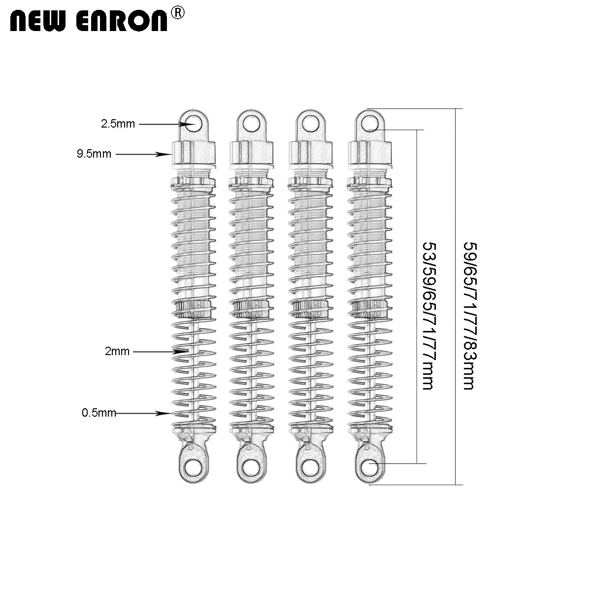 NEUE ENRON Aluminium Legierung CNC 53/59/65/71/77mm Stoßdämpfer Dämpfer Für RC 1/24 1/18 1/16 1/12 Crawler AXIAL TRAXXAS ARRMA HPI