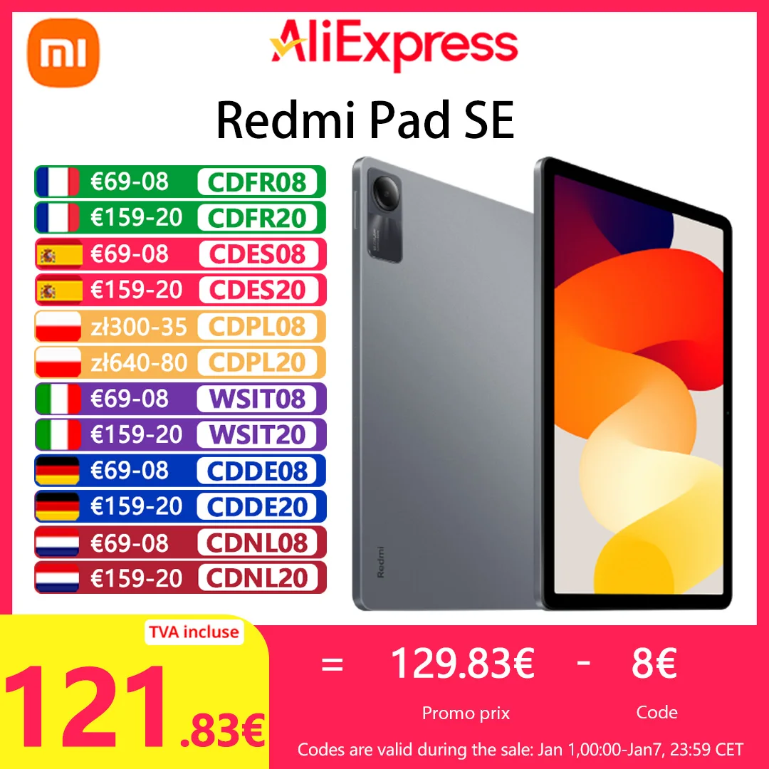 Xiaomi Redmi Pad SE Tablet, global version, FHD + screen 11 