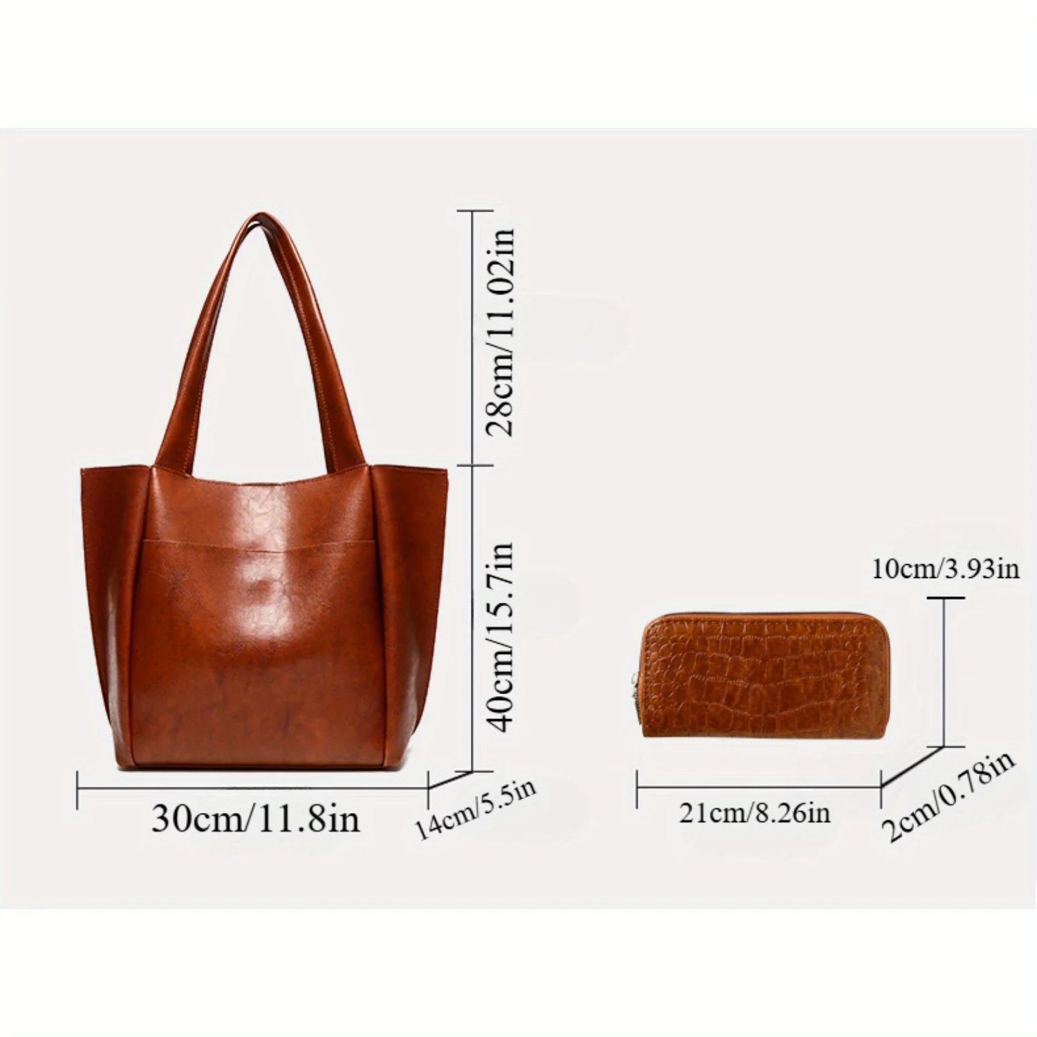 2 قطعة حقيبة كتف نسائية عصرية، حقيبة ركاب نسائية ذات سعة كبيرة، حقيبة كاجوال تحت الإبط، مناسبة للاستخدام اليومي/السفر