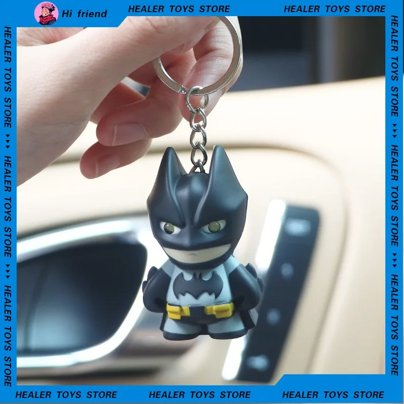 6cm The Dark Knight Rises Figures Batman Keychain Eyes Glow Anime Peripheral Collectible Decoration Model Birthday Gift Kid Toys