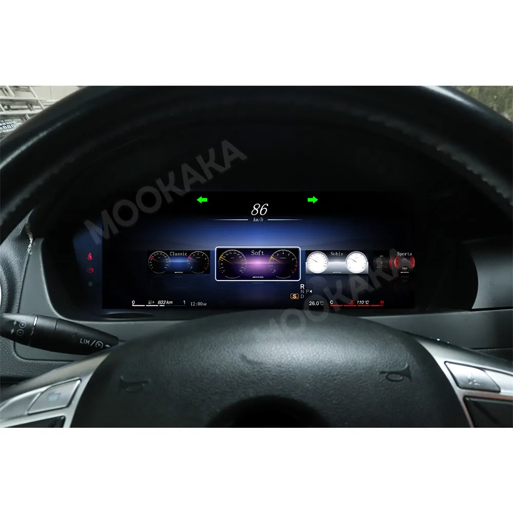 For Mercedes-Benz C W204 2011-2014 Car LCD Dashboard Digital Cluster Virtual Cockpit Instrument Speedometer Multifunctional