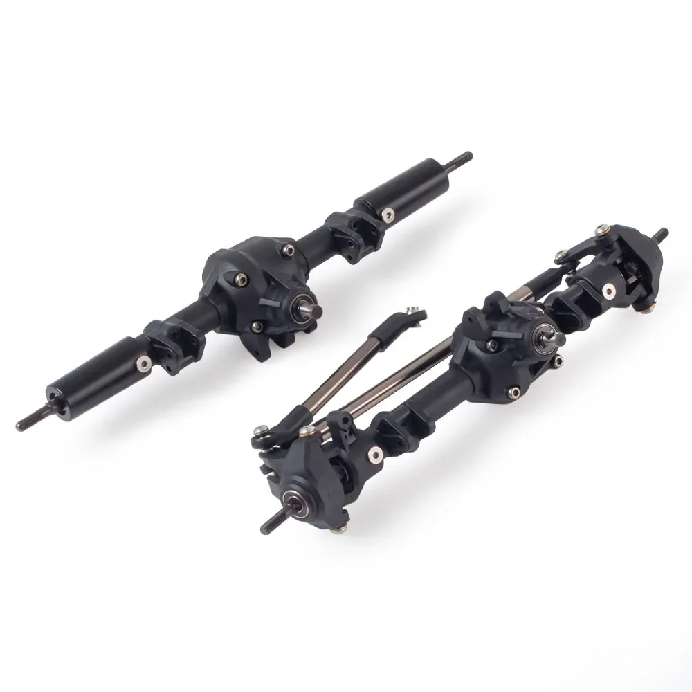 Plastic Straight Front Rear Axle Set with Metal Forward Reverse Bevel Gear for 1/10 RC Crawler Axial SCX10 II 90046 47 RGT 86100