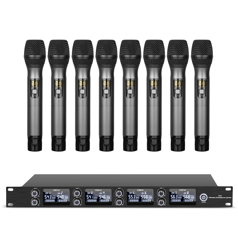 

D28XP 8-канальный ручной микрофон UHF Беспроводной микрофон Профессиональная микрофонная система для концертов в прямом эфире
