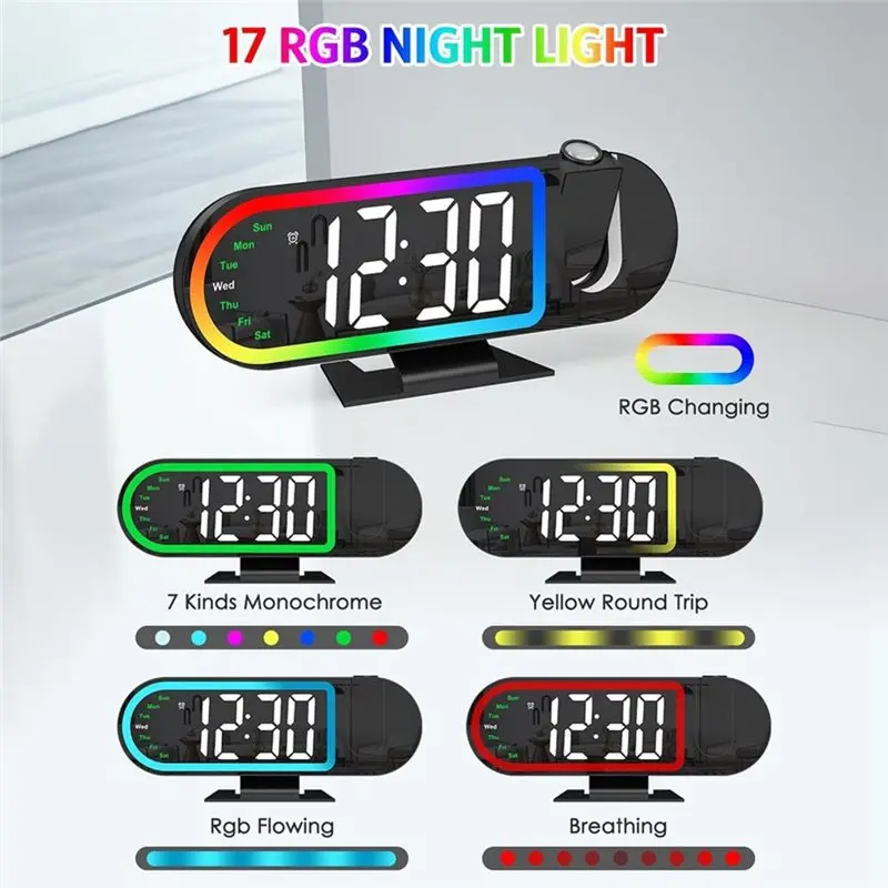 ABUI-Projection Alarm Clock For Bedroom 8.5