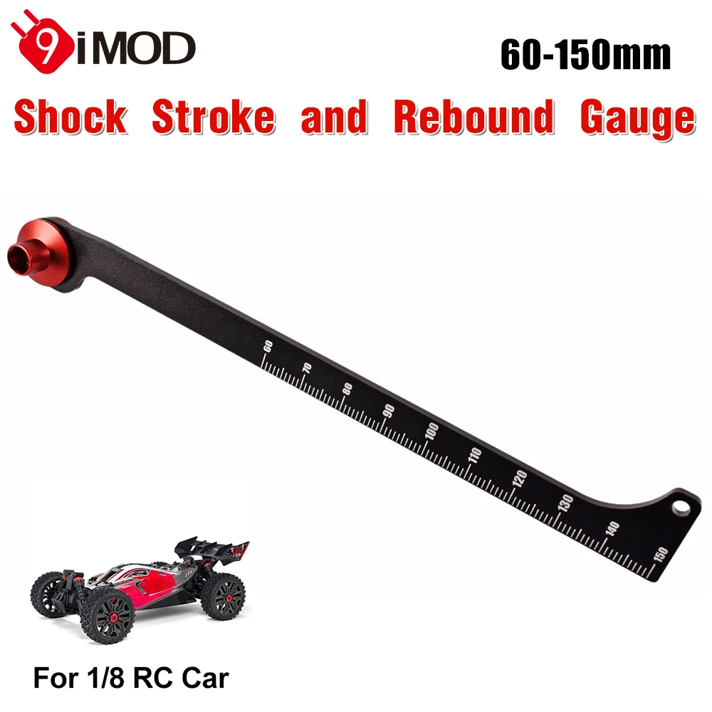 9IMOD RC Tool Rule Shock Stroke and Rebound Gauge Aluminum 60-150mm For 1/8 Buggy Truck Tuggy