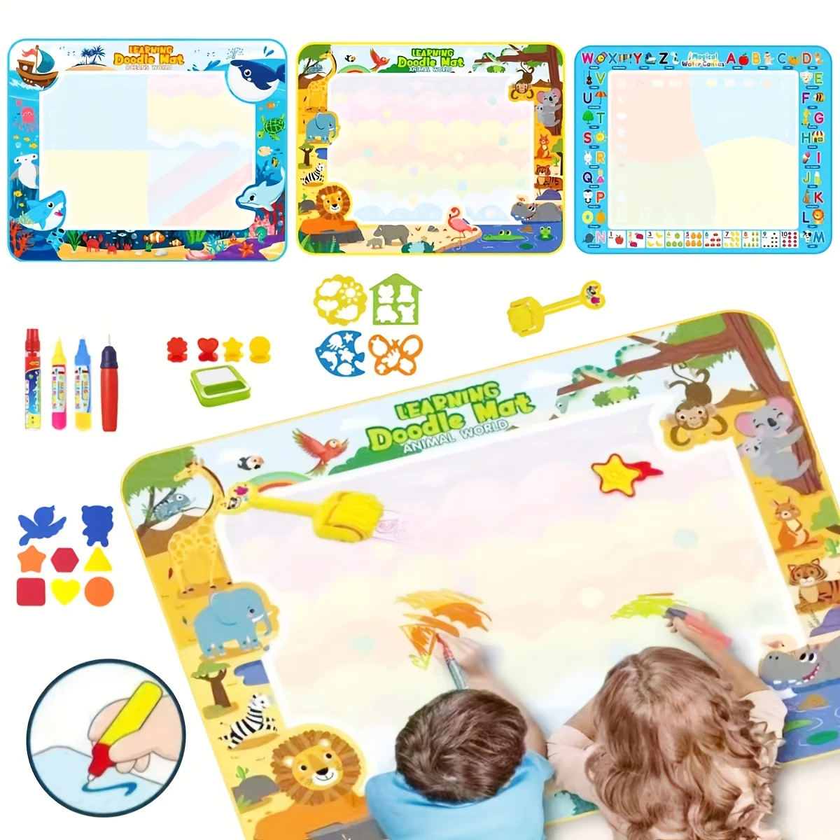 水彩画落書きマット、女の子男の子への誕生日プレゼント、汚れのない塗り絵学習玩具、クリスマスプレゼント