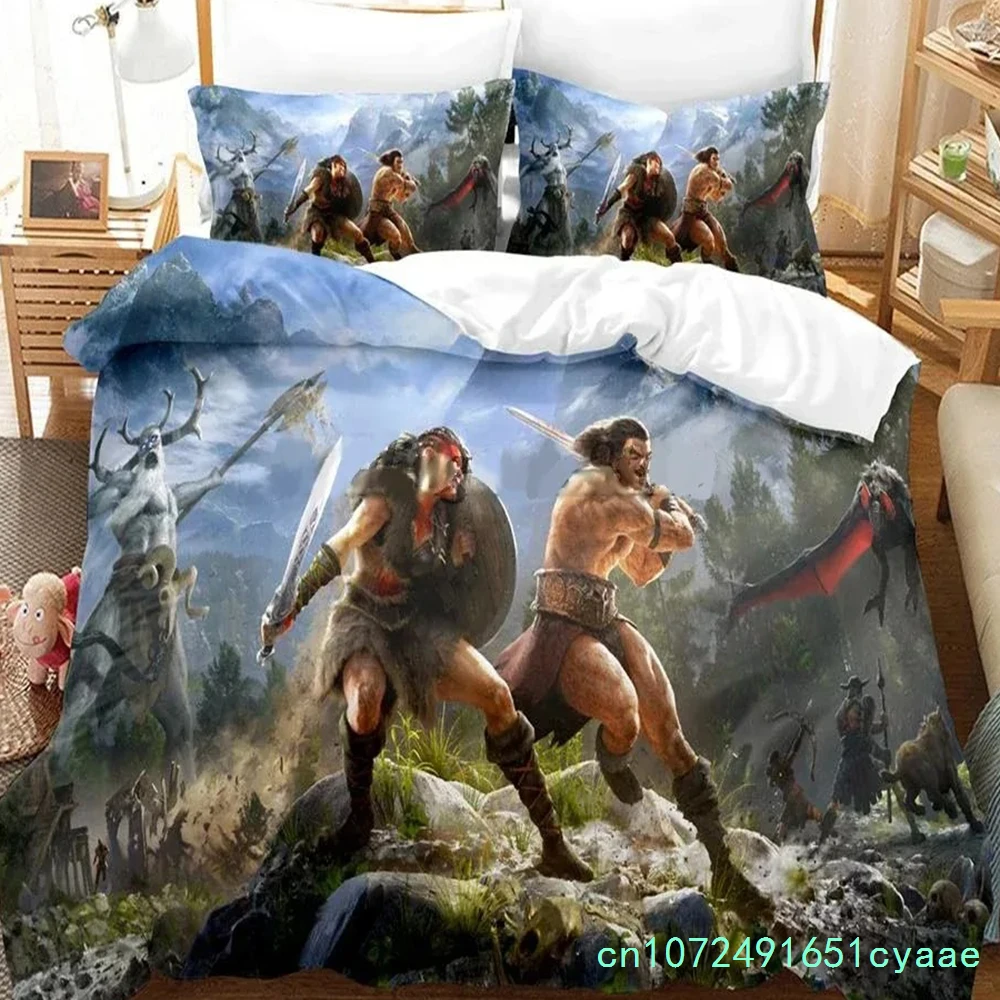 Conan Exiles The Age Of Sorcery Bedding Set Single Twin Full Queen King Size Aldult Boys Bedroom Duvet Cover Sets 3D Anime