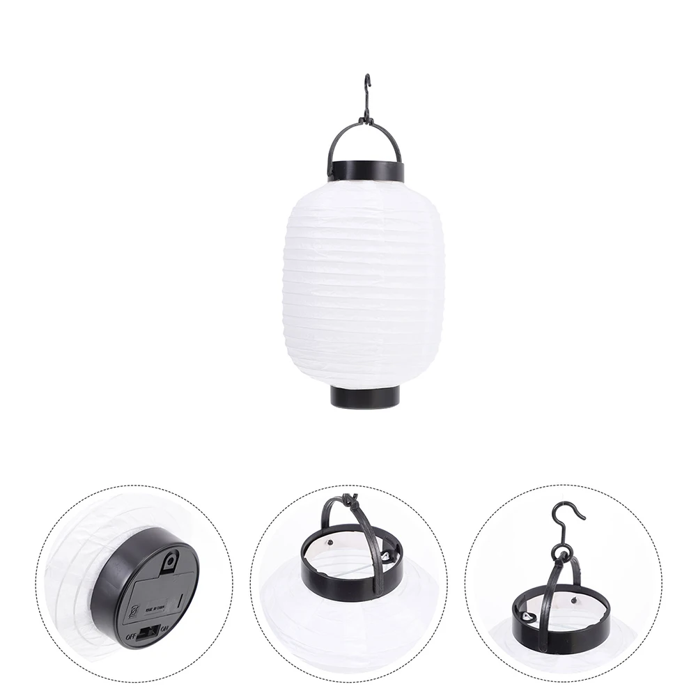 

2 Pcs Melon LED Lanterns 15cm D 22cm H White Foldable Paper Paper Hanging Japanese Lantern Japanese Party Home Decor Desk Lamp