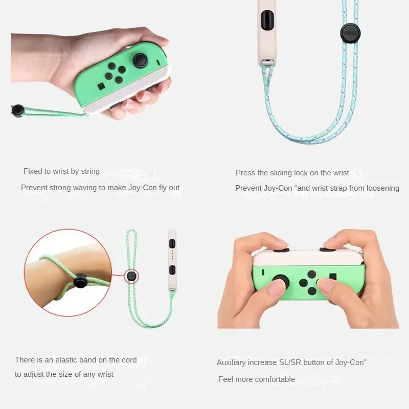 Voor Joycon Bandjes Vervanging Voor Schakelaar Joycon Band Verstelbare Polsband 2 Pack (Zwart)