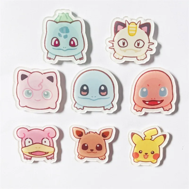 Cartoon Pokemon Pikachu Fridge Magnets Kawaii Jigglypuff Refrigerator Magnetic Stickers Acrylic Signs Home Decor Accessories