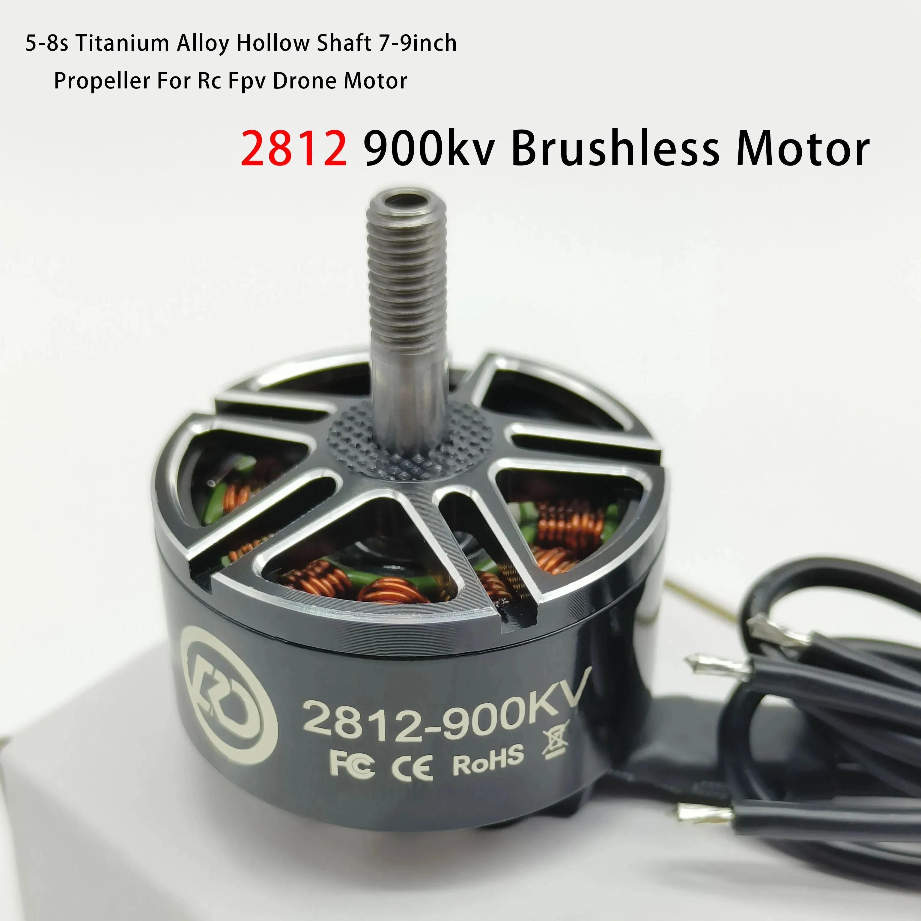 2812 900kv 4pcs brushless motors with 5-8S titanium alloy hollow shafts, 7-9 inch propellers, suitable for RC FPV drones