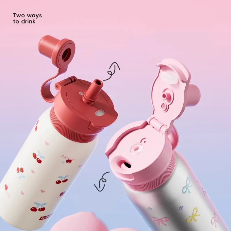 كوب ترمس من القش 500 مللي من كوكر كينج كوب معزول من الفولاذ المقاوم للصدأ مانع للتسرب زجاجة مياه للسفر في الهواء الطلق أدوات للشرب الساخن والبارد