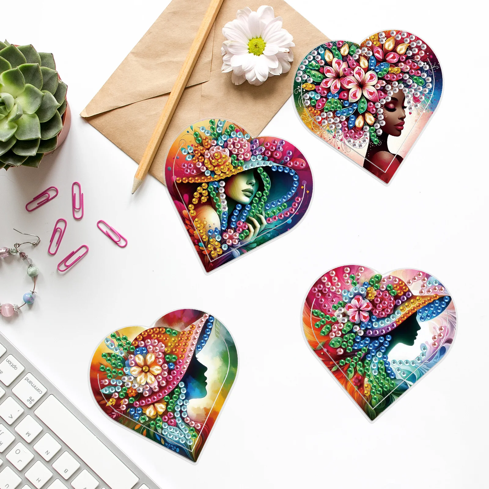 4PCS Diamond Painting Heart Sh - đánh giá và giá Art Craft Kit