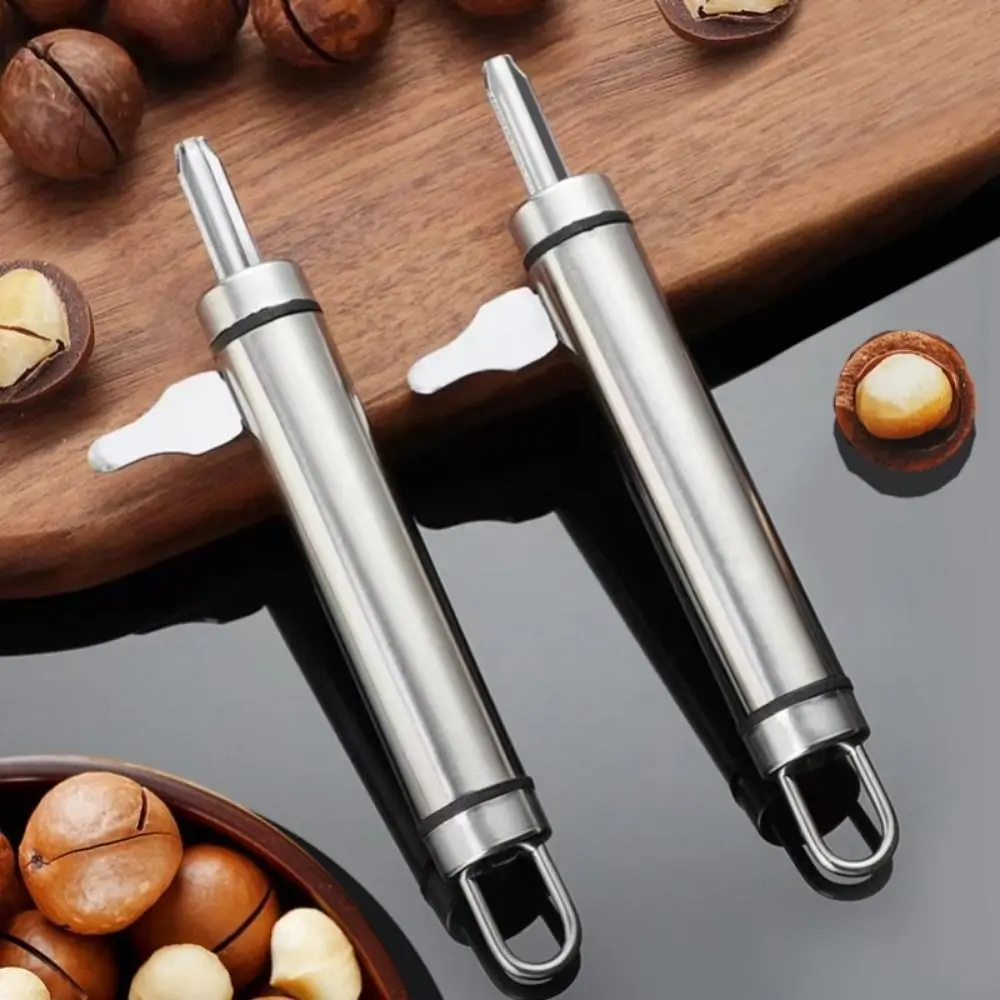 Stainless Steel 2-in-1 Nut Cracker Manual Rust-proof Nut Opener Fast Opener Clever Design Pecan Tong Sheller Kitchen Tool