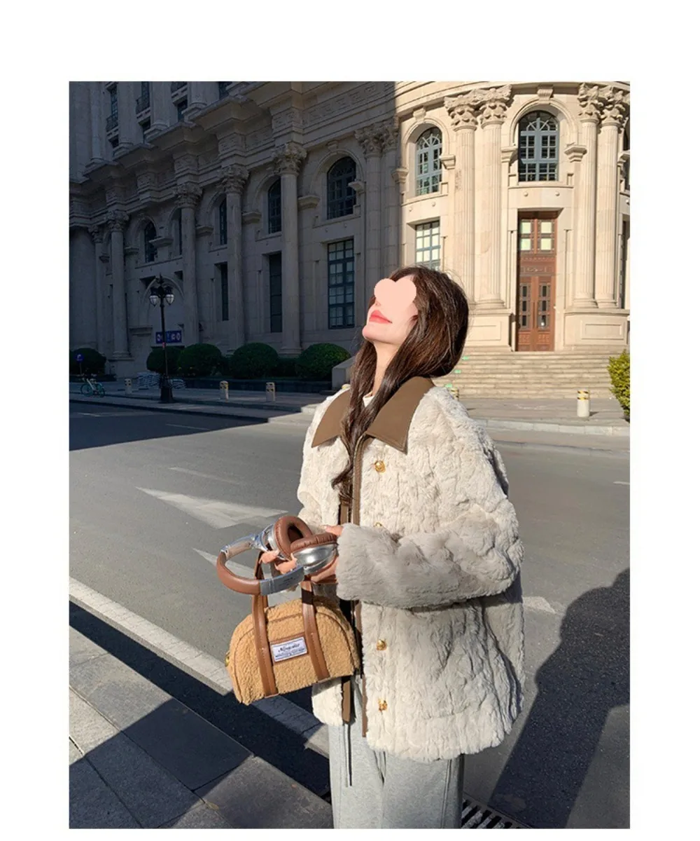 

Temperament and Fashionable Plush Coat for Women Imitation Fur Simple and Trendy Warm Coat High-end New Autumn and Winter Coat