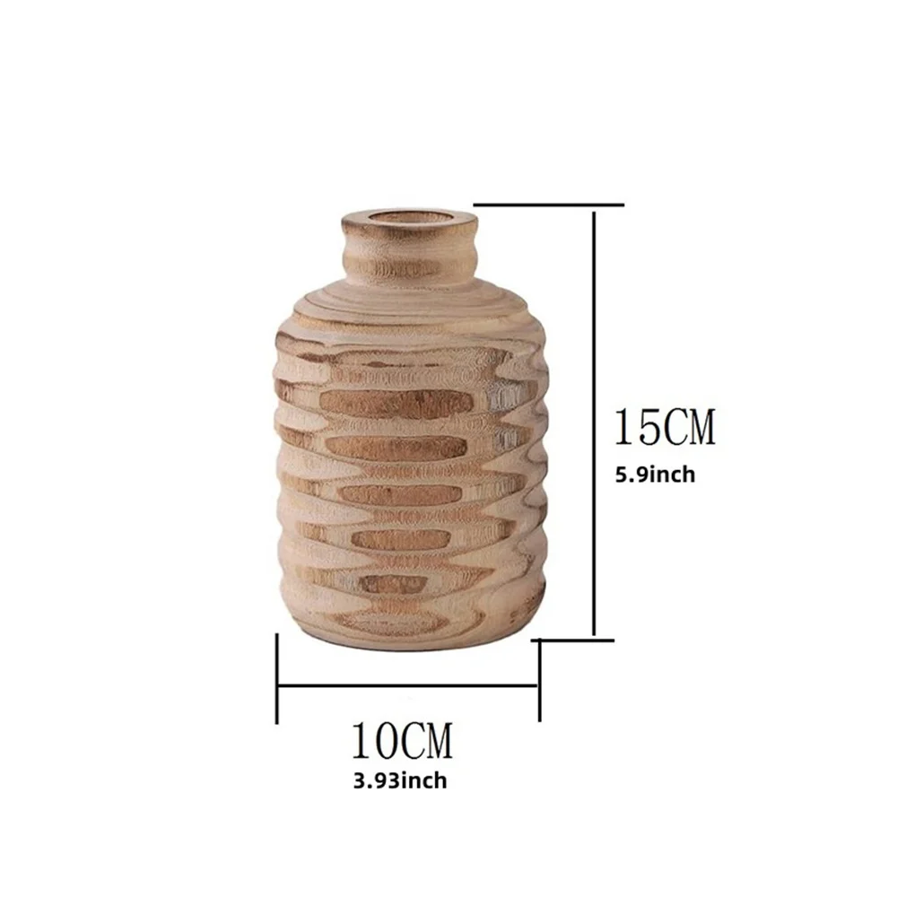 1 szt. Wazon z naturalnego drewna kwiatowy pojemnik wiejski suchy sztuczny kwiat wazon butelka pojemnik na rośliny aranżacje dekoracje na domowe