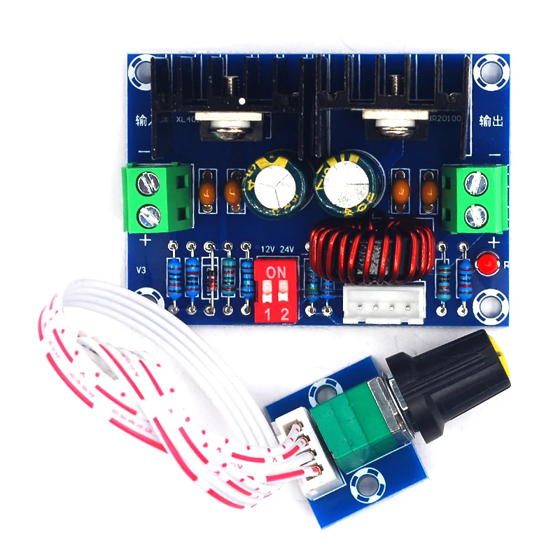 Imagem -03 - Placa Reguladora de Tensão Potenciômetro Externo Módulo Step-down Alta Potência Xl4016 Xh-m405 Dc-dc 8a