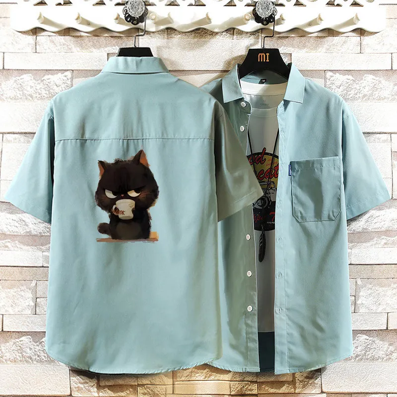 

Men's ort Sve irt Loose Fit Thin Sle Summer Casual Faion Brand New Japanese Loose Large Size irt Haome Jaet