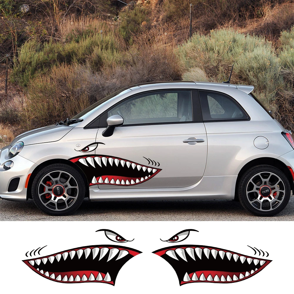 

Для Fiat 500 595 cc Abarth Side Shark Rocker наклейка виниловая пленка украшение ПВХ наклейка авто Стайлинг внешние автомобильные аксессуары