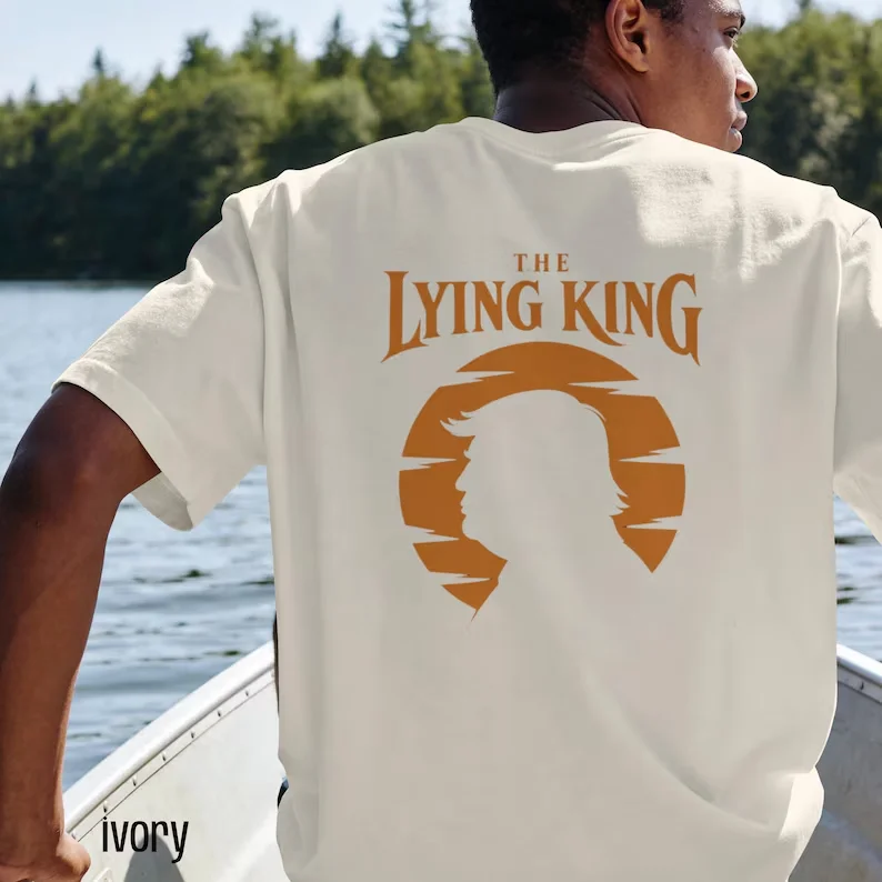 2026 Lying King Shirt Political Satire Retro Sunset Silhouette Gift Comfortable Breathable T-shirt Y2k