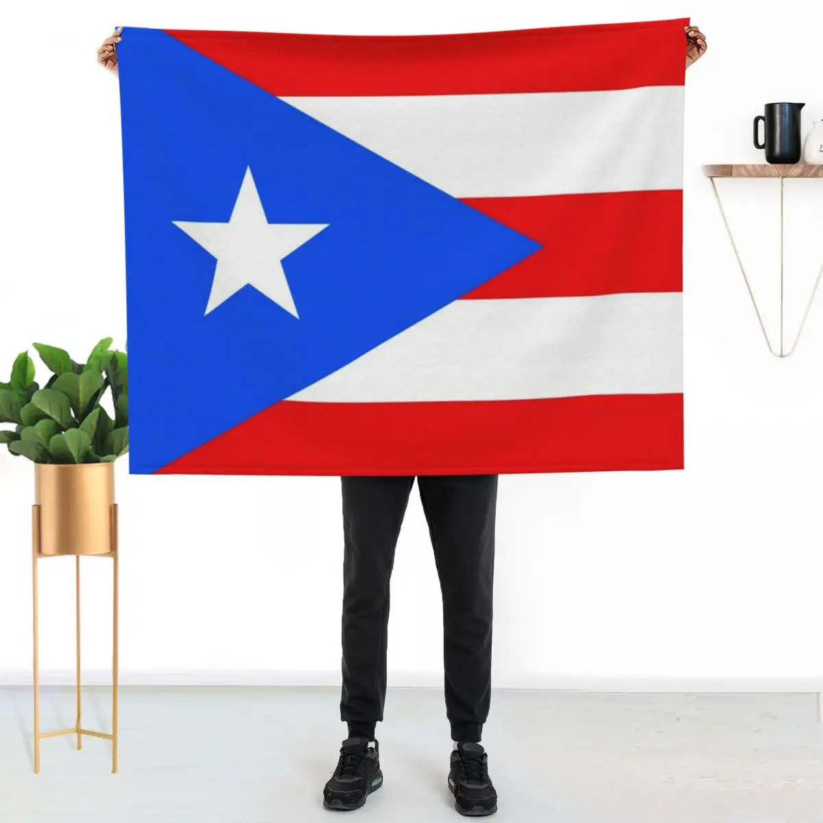 

Flag of Puerto Rico Throw Blanket Soft Comfort Blanket for Reading Watching TV