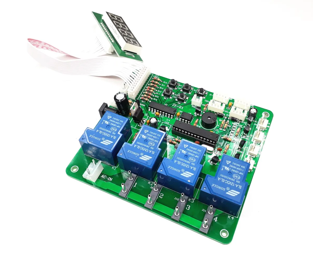4-Position coin-operated multi-channel timer board with buttons