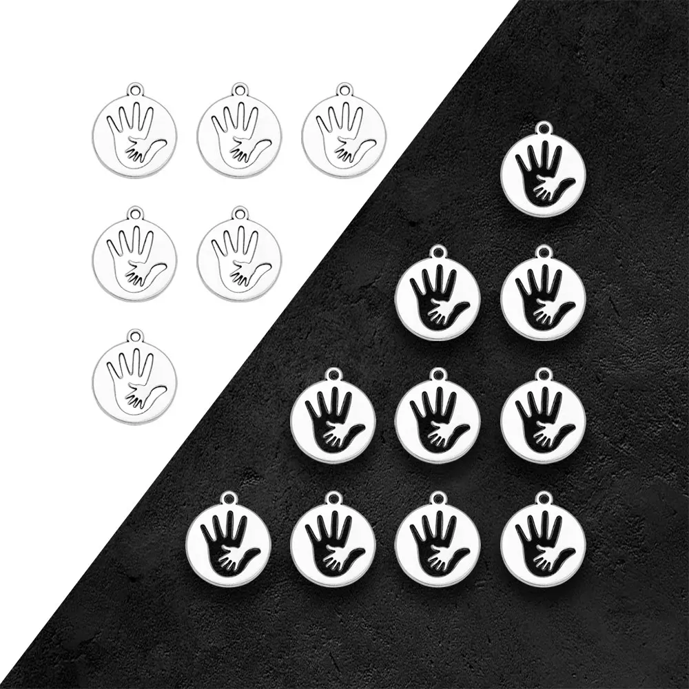 20pcs/lot--20x23mm,Family Hand Pendants Antique Silver Plated Hand In Hand Mom Baby Dad Charms,DIY Supplies,Jewelry Accessories