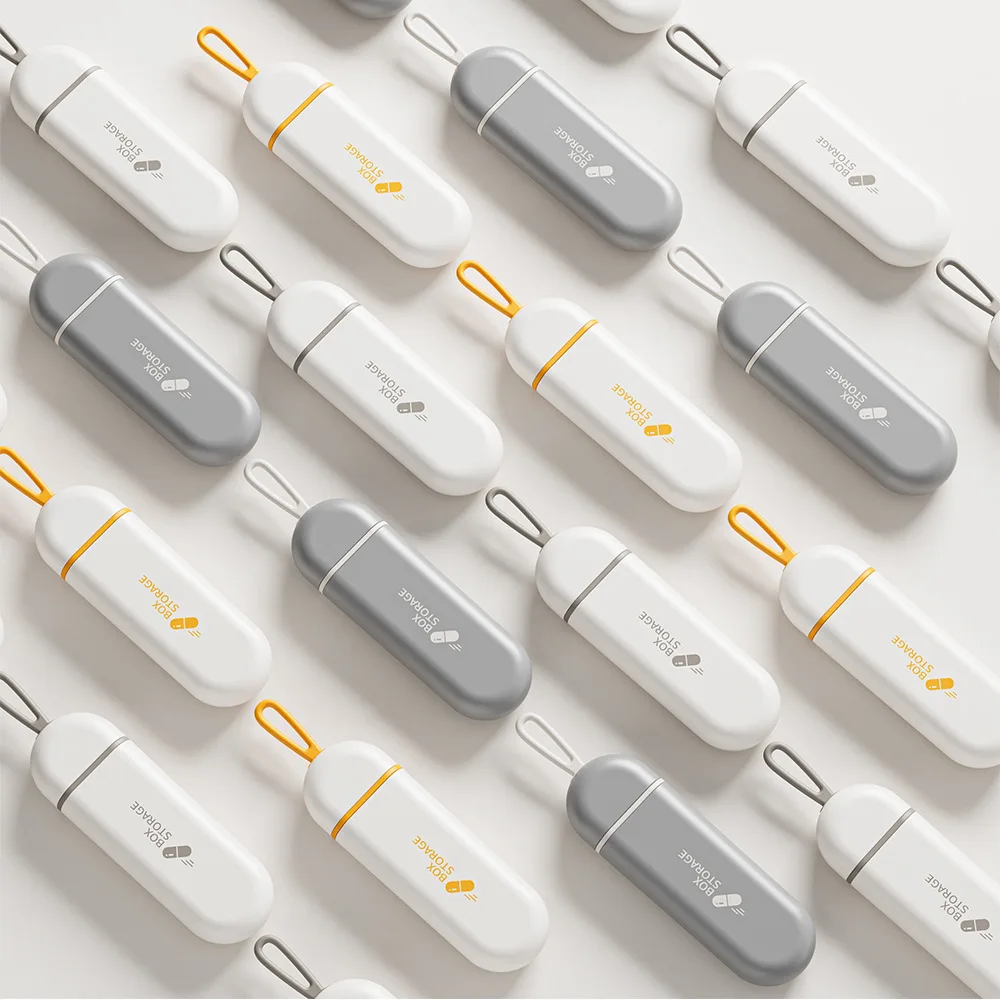 Custodia per medicinali portatile colorata a 3 spazi Custodia per contenitori per assistenza sanitaria Scatola per pillole Splitter Scatola per pillole da viaggio Piccola scatola facile da trasportare