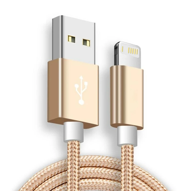 Nylon Braided USB Charger Cable for iPhone 14 8 7 6S Plus XS 13 12 11 Pro Max XR X SE 1m 2m 3m Fast Charging Cord USB Data Cable