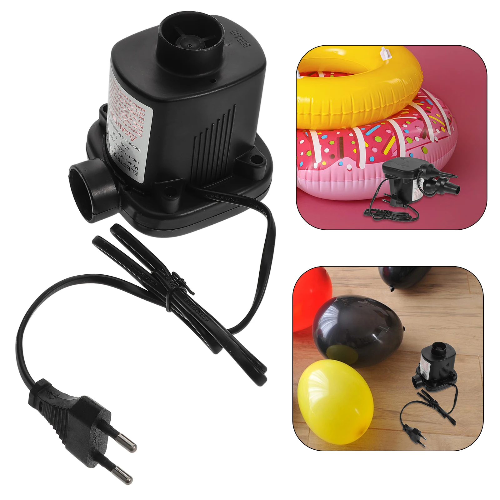 1 set Electric Air Pump For Home Use Inflatable Mattress Pool Raft Boat With 3 Nozzles Portable Camping Outdoor Eu Plug
