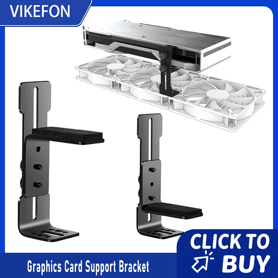 

VIKEFON Graphics Card Holder Adjustable Video Card Bracket GPU Holder for ITX/ATX Desktop PC Case Accessory Prevent Sagging