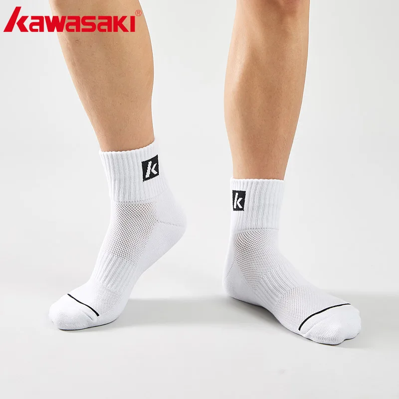 Kawasaki 2024 New Sports Socks Breathable Sweat-wicking Socks For Tennis Golf Wear or other Sports B6339