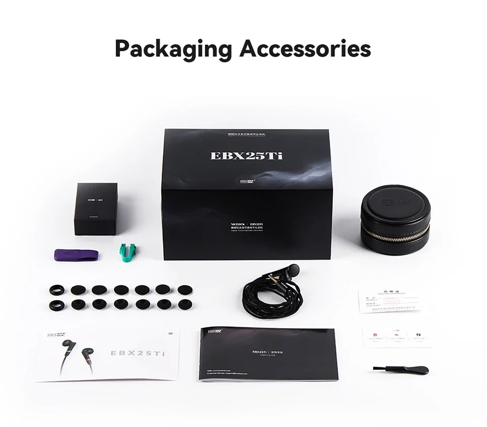 イヤホン nicehck ebx25ti NICEHCK EBX25Ti Earbuds HiFi IEM Wired Headset 3.5mm/4.4mm Jack Wire E