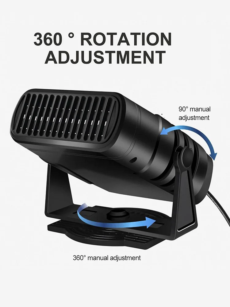 12V/24V Car Windshield Defogger Defroster Heating Cooling Fan Defogging Defrosting Heating Fan 2 in 1 Anti-Fog Automobile Heater