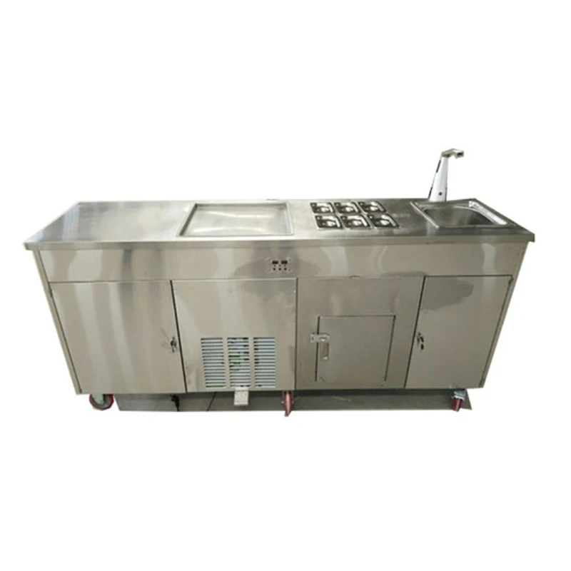 With CE fried ice cream roll machine water sink fry ice cream machine price for sale