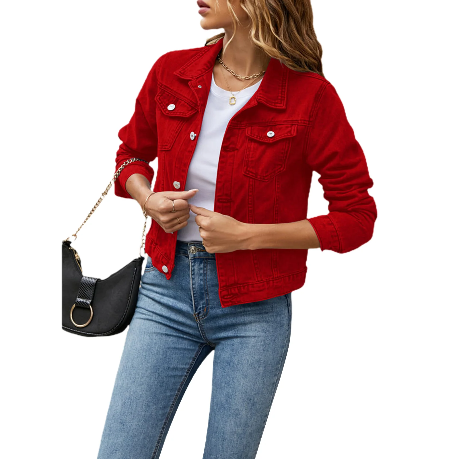 Goocheer Women Denim Jacket Blue 6