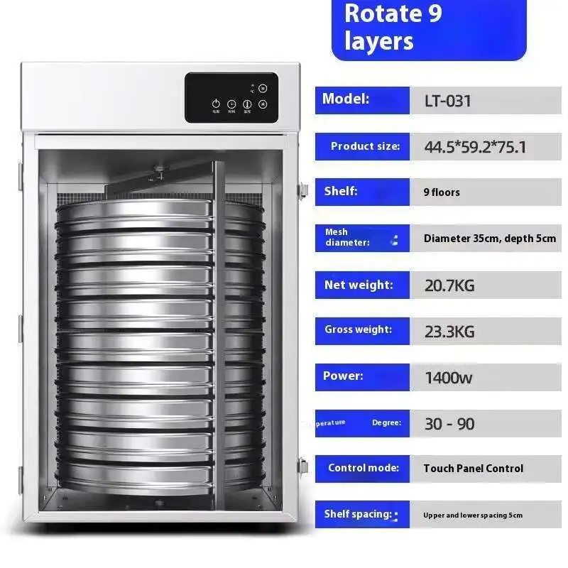 Food Commercial Drying Machine Large Commercial Intelligent Rotary Dryer For Uniform Drying Of Fruits Vegetables