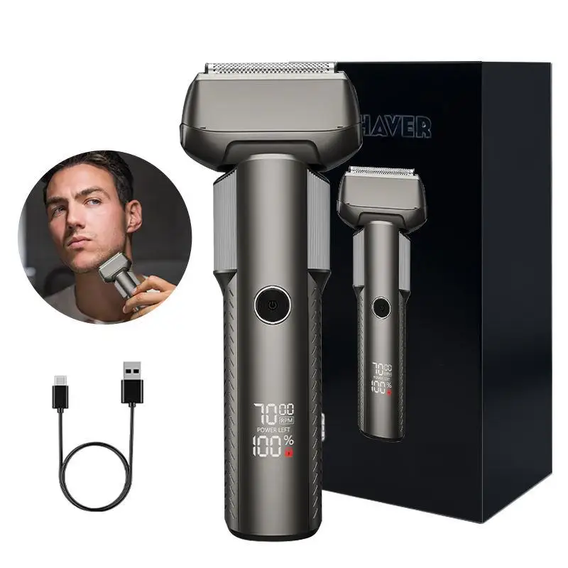 2026年新型バリカン「tondeuses-barber-intelligence-bold-head-rechargeae」フェイスシェーバー、5枚刃往復式電気シェーバー