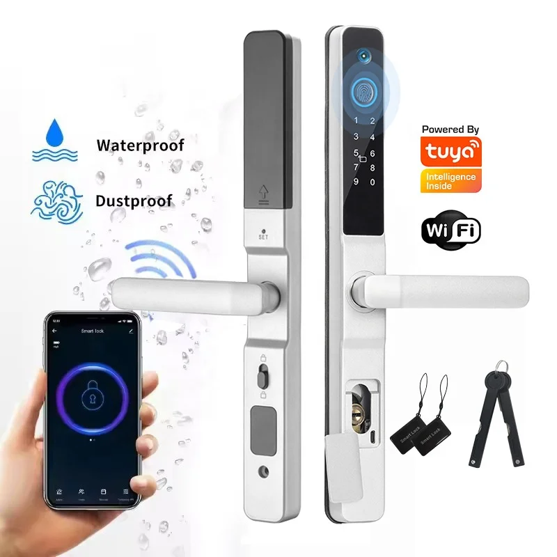 Smart Lock Tuya Wifi Remote Unlock Waterproof Biometric Fingerprint Digital Smart Door Lock With Camera