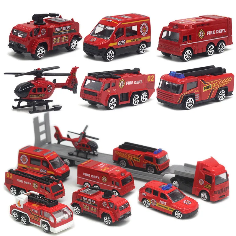 1:64 alloy fire truck model,engineering vehicle ambulance toy,children\'s gifts in original packaging,wholesale