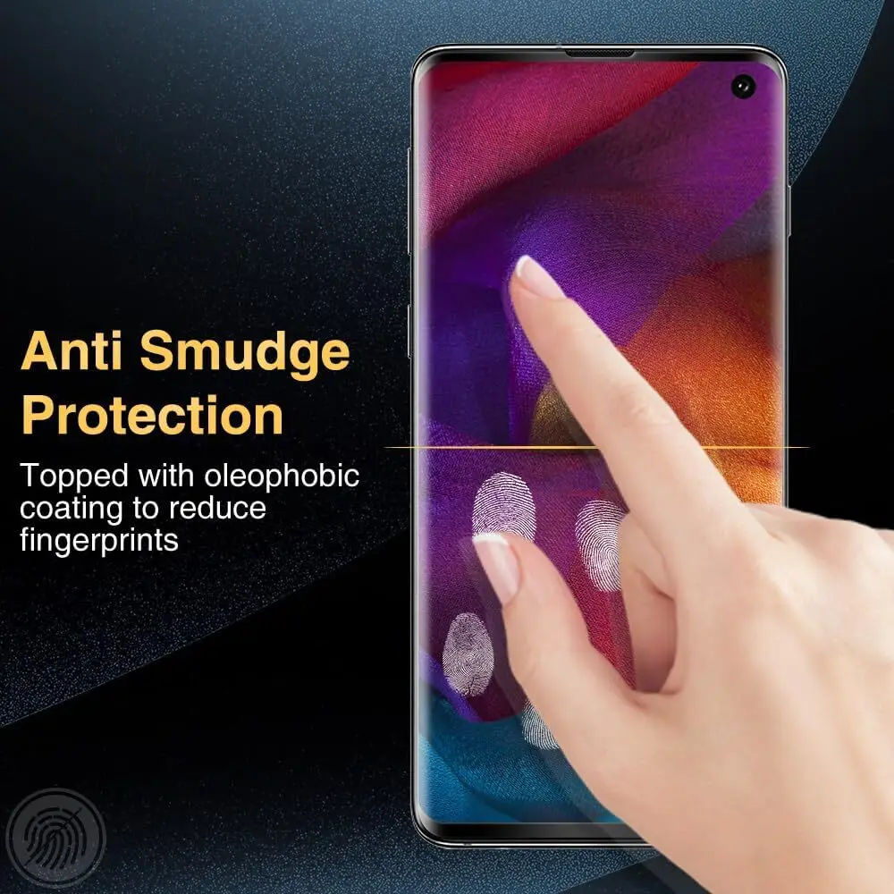 3Pcs Curved Ultrasonic Fingerprint Tempered For Samsung Galaxy S10 + Plus Screen Protector Glass