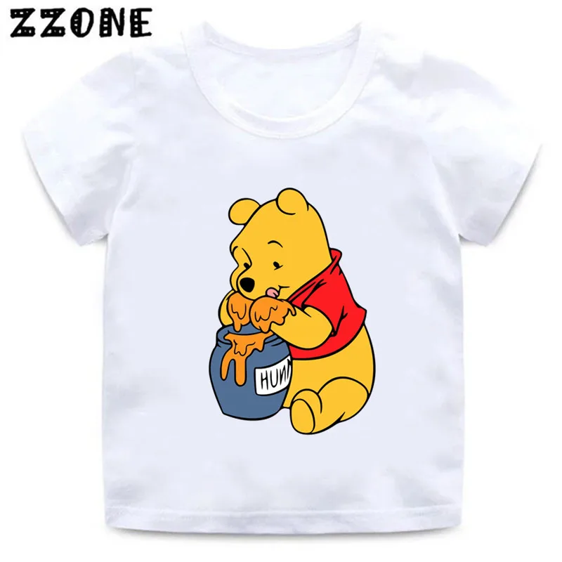 Hot Sale Winnie the Pooh Cute Bear Tigger Cartoon Kids T-Shirts Girls Clothes Baby Boys T shirt Summer Children Tops,ooo5488