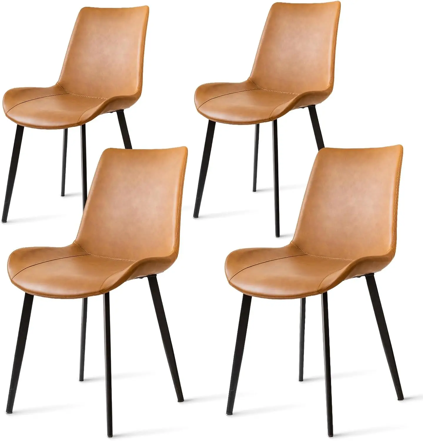 Chaises de Salle à Manger Modernes en Cuir PU avec Pieds en Métal Robustes, Chaises d'Appoint