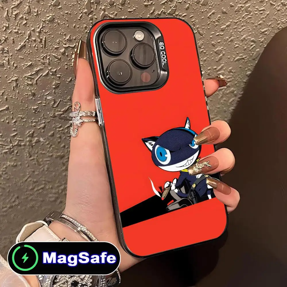 مورغانا منى حافظة هاتف محمول آيفون 16 15 14 13 12 11 برو ماكس بلس MagSafe طباعة ملونة شفافة غطاء فاخر جميل