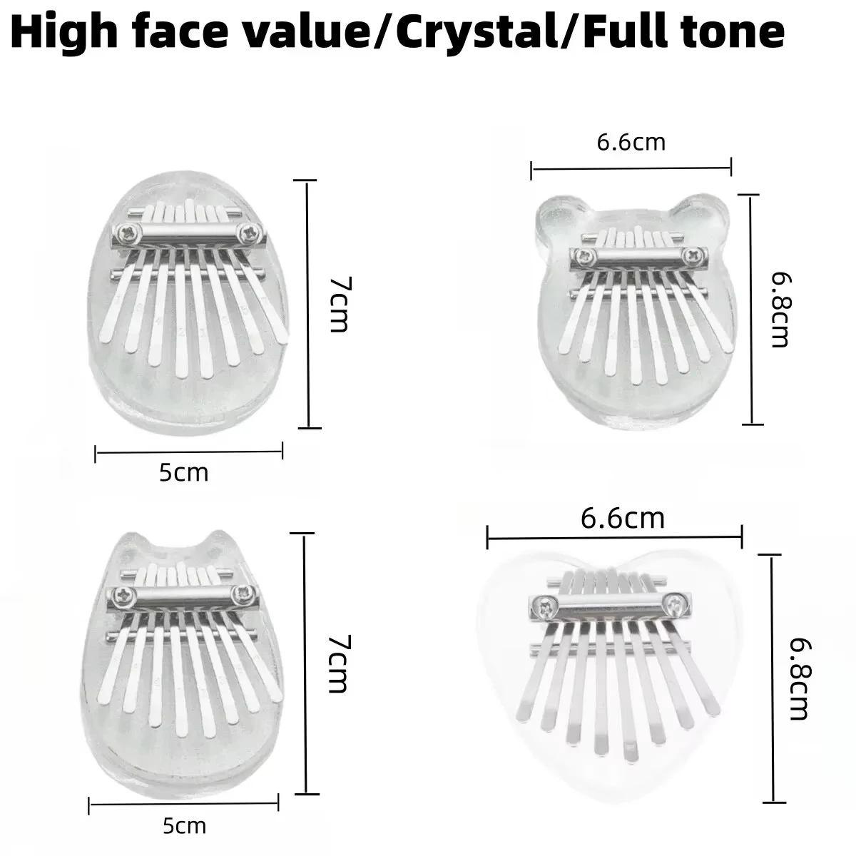 Miwayer Mini 8-Tone Clear Acrylic Finger Piano, Compact Lightweight Kalimba for Beginners Kids Adults Christmas Music Presents