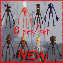 2024 New 4/8Pcs Siren Head Action Figure Cartoon Sirenhead Horror Model Doll Figurines Children Gifts Halloween Cake Decoration