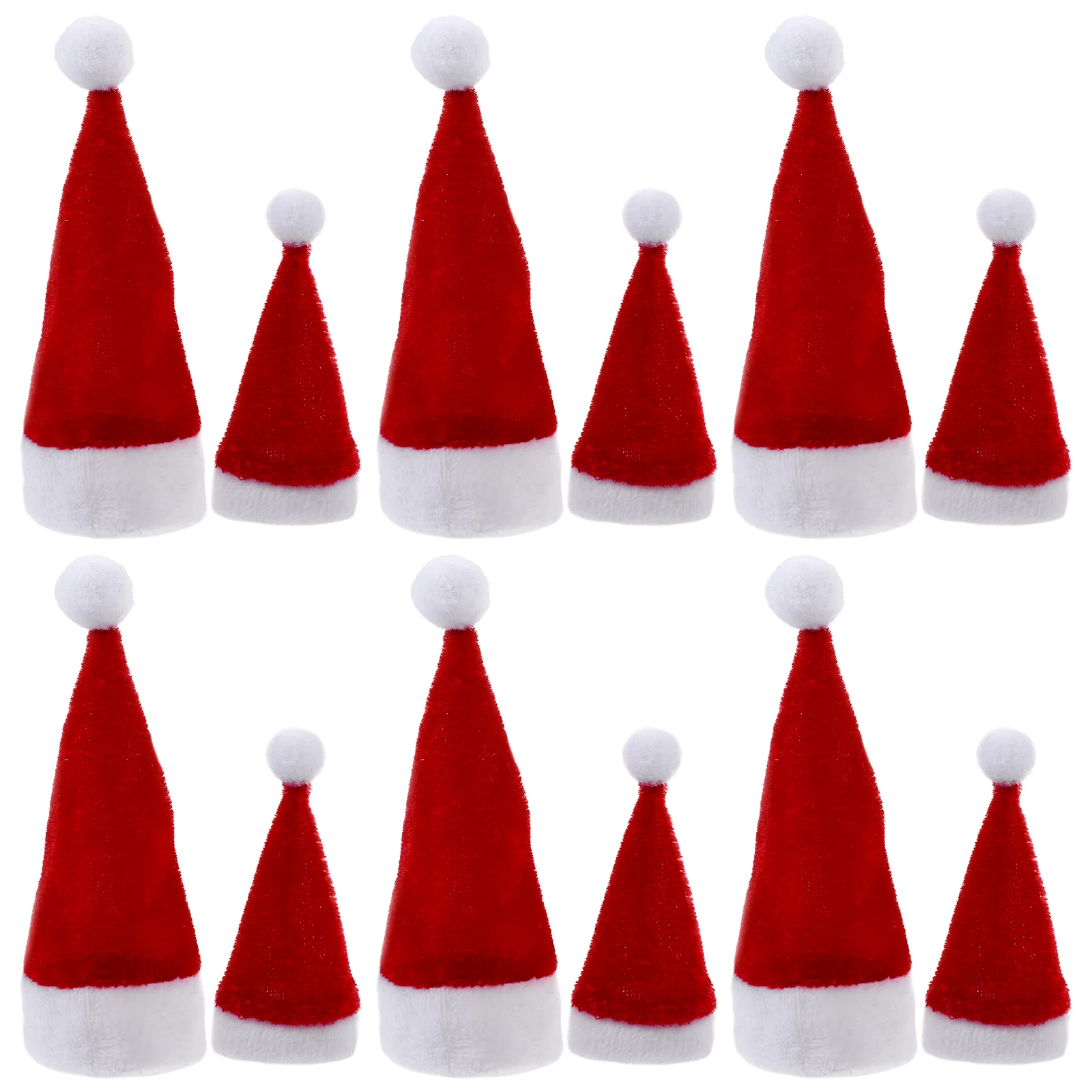 

12Pcs Mini Santa Hats 4x7cm 7x11cm Red White Lollipop Cover Bottle Christmas Tree naments Holiday Party Supplies
