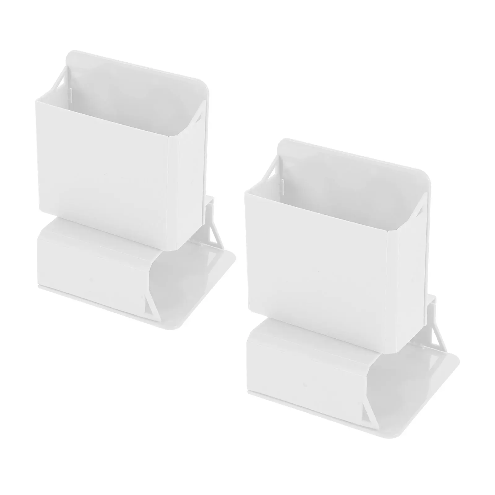 4Pcs Suction Cup Stationery Holder Wall Mounted Pen Organizer No Drill Marker Storage Box Office Classroom Use