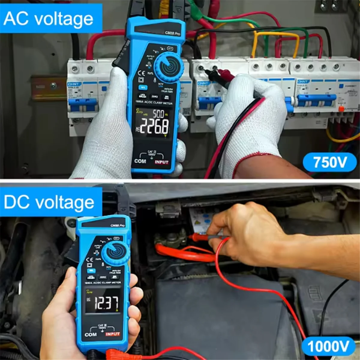 

AA25 1000A True RMS Digital Clamp Meter 1000V AC DC Auto Voltage Recognition NCV Amperimetrica Capacitance Temp Ohm Hz Tester